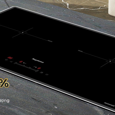 Bếp đôi điện từ Nagakawa UltraSlim NK2C29MB - Hàng Chính Hãng