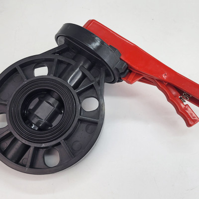 Van bướm mặt bích tay gạt phi 63, 90, 110, 125, 160, 200 Eurolife EL-VB (xám đỏ)