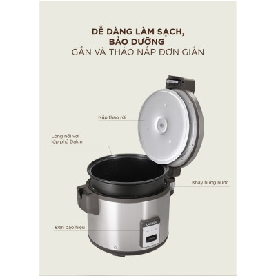 Nồi Cơm Điện Công Nghiệp Cuckoo CR-3555 - 1460W - 6.3L . Hàng Chính Hãng