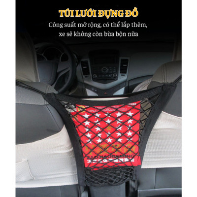 Túi Lưới Đựng Đồ Đàn Hồi Gắn Ghế Ô Tô | Túi Lưới Đàn Hồi Gắn Lưng Ghế Ô Tô An Toàn, Tiện Lợi, Giúp Sắp Xếp Đồ Gọn Gàng