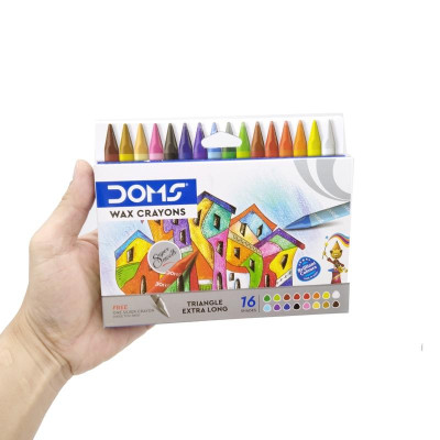 Hộp 16 Bút Sáp Màu Thân Tam Giác - DOMS 8101