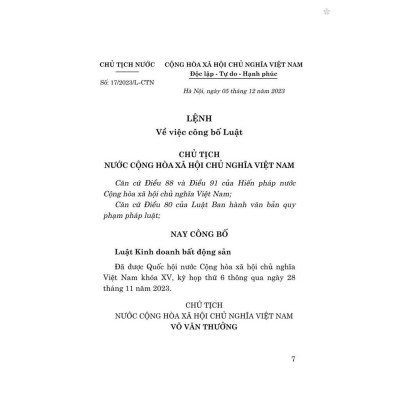 Sách - Luật Kinh Doanh Bất Động Sản Năm 2023 (Sửa Đổi, Bổ Sung Năm 2024) - NXB Chính Trị Quốc Gia