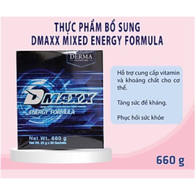 DMAXX thức uống bổ sung vitamin năng lượng có đường DAMODE 48 gói màu xanh mỗi gói 22gr