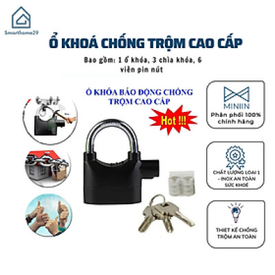Khóa Chống Trộm Xe Máy Ổ Khoá Nhà Báo Động Tự Kêu To Khi Bị Tác Động Lực - Hàng Chính Hãng MINIIN
