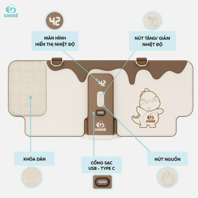 MÁY HÂM BÌNH SỮA DI ĐỘNG CHIBÉ WARM 3 CB021 Không Cần Cắm Điện