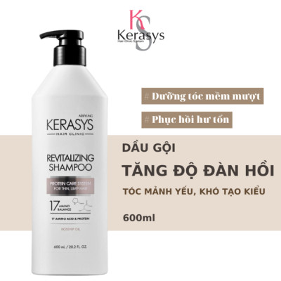 Dầu Gội Xả tăng cường độ đàn hồi, phồng tóc cho tóc mỏng, khó tạo kiểu Kerasys Revitalizing 600ml