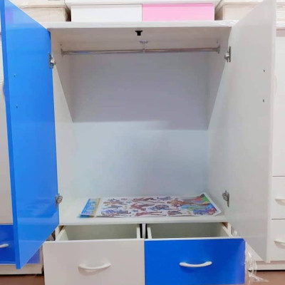 Tủ nhựa đài loan 2 cánh 2 ngăn xanh trắng (cao 1m15 x rộng 85cm x sâu 45cm)