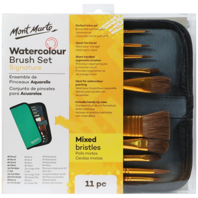 Bộ 10 cọ Mont Marte vẽ màu Acrylic, màu nước, màu sơn dầu 
