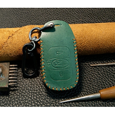 Bao da chìa khóa ô tô Subaru 3 nút bấm da bò - hàng chính hãng