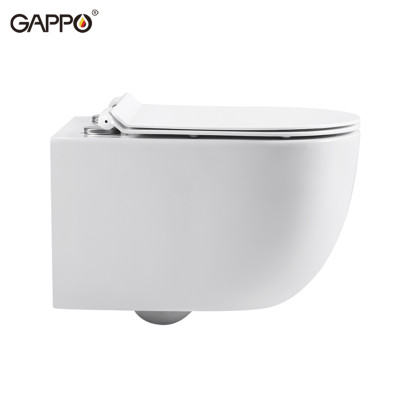 BỒN CẦU TREO TƯỜNG NHẬP KHẨU NGA GAPPO GM102 DÁNG OVAL MEN TUYẾT - HÀNG CHÍNH HÃNG
