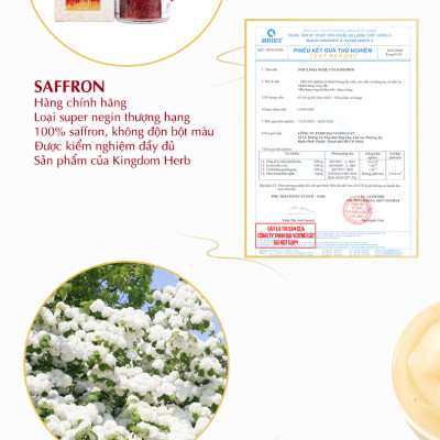 Saffron ngâm mật ong Kingdom Herb chính hãng thượng hạng nguyên chất 100% hộp 40g (Tặng bình nước thủy tinh)