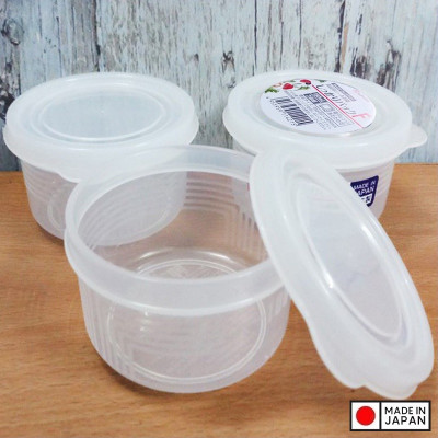 Bộ 3 chiếc hộp thực phẩm Nakaya tròn 180ml hàng nội địa Nhật Bản