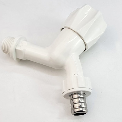 Bộ 3 vòi hồ tay núm tròn nhựa PP trắng, thân ngắn, ren 21-27mm Eurolife EL-HN05 (Trắng) (3 cái)