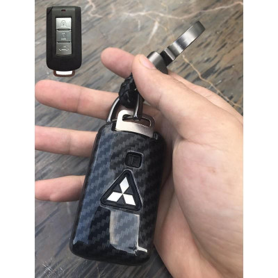 Bọc Chìa Khoá Carbon Mitsubishi Xpander, Outlander, Attrage, Mirage, Pajero Chìa Thông Minh