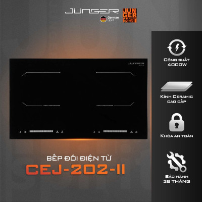 Bếp từ đôi JUNGER CEJ-200-II 4000W Inverter Hàng Chính Hãng Bảo Hành 36 Tháng