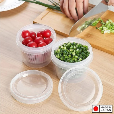 Bộ hộp đựng thực phẩm tròn 2 lớp NAKAYA W/S 500ml - Hàng nội địa Nhật Bản (#Made in Japan)