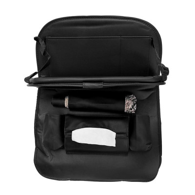 Túi da PU đựng đồ treo sau ghế ô tô, xe hơi, Túi để đồ trên xe treo lưng ghế đa năng tích hợp bàn ăn