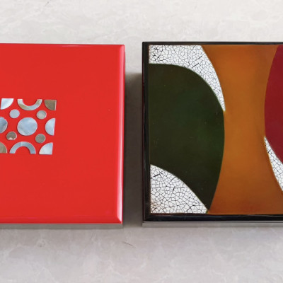 Bộ 3 hộp sơn mài cao cấp đa năng đựng đồ vật nhỏ văn phòng, trong nhà, làm quà tặng ý nghĩa