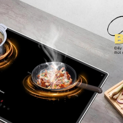 Bếp đôi điện từ Nagakawa UltraSlim NK2C29MB - Hàng Chính Hãng