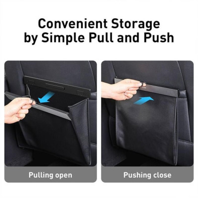 Túi Để Đồ Sau Ghế Ô Tô Baseus Chất Liệu Da PU Chống Thấm Nước Trọng Lượng Chịu 5KG Phù Hợp Mọi Loại Xe - Hàng Chính Hãng