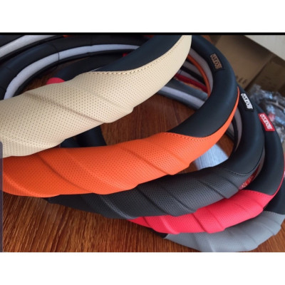 Bọc vô lăng tay lái ô tô xe hơi đường kính 38cm phù hợp xe 4,5,7 chỗ, bán tải - Màu Đen Đỏ