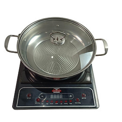 Bếp từ đơn Ladomax công suất 2000W, bếp điện từ mặt kiếng chịu lực HA-667 (Tặng Kèm Nồi Lẩu) - Hàng Chính Hãng