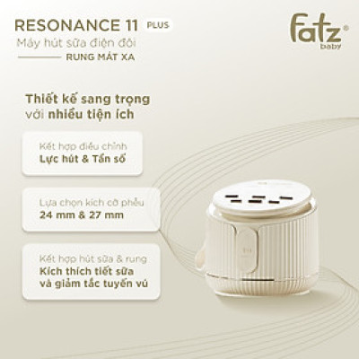 Máy hút sữa điện đôi rung mát xa Fatzbaby Resonance 11 Plus – FB1230BT Hàng Chính Hãng