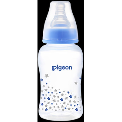 Bình sữa cổ hẹp PP Streamline hình ngôi sao hồng/xanh Pigeon 150ml (S)