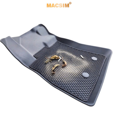 Thảm 2 lớp (sd3) dạng lưới lục giác cho Honda CRV 2017-2022 bề mặt cao su siêu sạch nhãn hiệu Macsim