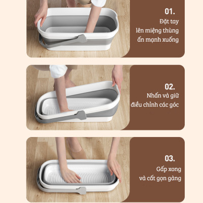 Xô Nhựa Cao Cấp Gấp Gọn Đa Năng Damas, Xô Nước Lau Nhà Vệ Sinh Nhà Cửa  - Chất Liệu Nhựa PP An Toàn Cho Người Tiêu Dùng - Dung Tích 12L Phù Hợp Với Nhiều Nhu Cầu Sử Dụng: Rửa Xe, Câu Cá, Để Đồ Đạc,...Thiết Kế Kèm Quai Xách Tay Thuận Tiện Di Chuyển