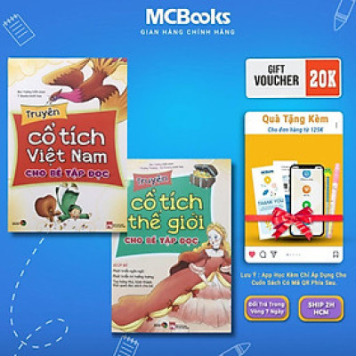 Sách - Truyện Cổ Tích Thế Giới Cho Bé Tập Đọc + Truyện Cổ Tích Việt Nam Cho Bé Tập Đọc - Combo 2 Cuốn - MCBooks