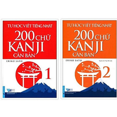 Combo Tự học viết tiếng Nhật 200 chữ Kanji căn bản tập 1 + tập 2 - Bản Quyền