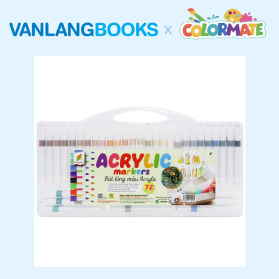 Sách Học Vẽ Tranh Màu Nước + Hộp 72 Bút Lông Màu Acrylic Marker - Vanlangbooks x Colormate