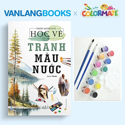 Sách Học Vẽ Tranh Màu Nước + Bộ 2 Dây Màu Acrylic 5ml - Vanlangbooks x Colormate