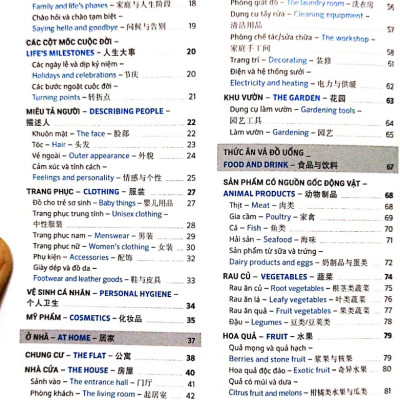 Sách Từ điển hình ảnh Tam Ngữ Trung Anh Việt 16000 từ hơn 3000 hình ảnh màu sắc nét có mp3 nghe qua app– Visual English Vietnamese Chinese Trilingual Dictionary + DVD tài liệu