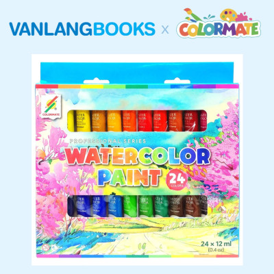 Sách Bí Quyết Hội Họa - Vẽ Tranh Phong Cảnh + Hộp 24 Tuýp Màu Vẽ Nước 12ml - Vanlangbooks x Colormate