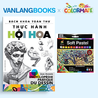 Sách Bách Khoa Toàn Thư - Thực Hành Hội Họa + Hộp Giấy 24 Cây Phấn Màu Soft Pastel - Vanlangbooks x Colormate