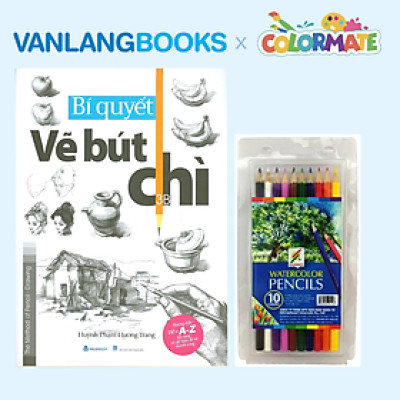 Sách Bí Quyết Vẽ Bút Chì + Hộp 10 Cây Bút Chì Màu Nước Artist MS - Vanlangbooks x Colormate