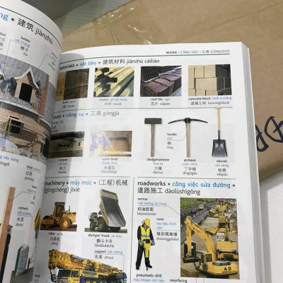 Combo 2 sách Từ điển hình ảnh Tam Ngữ Trung Anh Việt – Visual English Vietnamese Chinese Trilingual Dictionary + gửi tôi thời Thanh Xuân song ngữ Trung việt có phiên âm MP3 nghe+DVD tài liệu