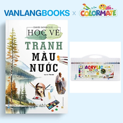 Sách Học Vẽ Tranh Màu Nước + Hộp 72 Bút Lông Màu Acrylic Marker - Vanlangbooks x Colormate