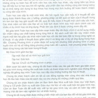 Toán Học Cao Cấp - Tập 2: Giải Tích