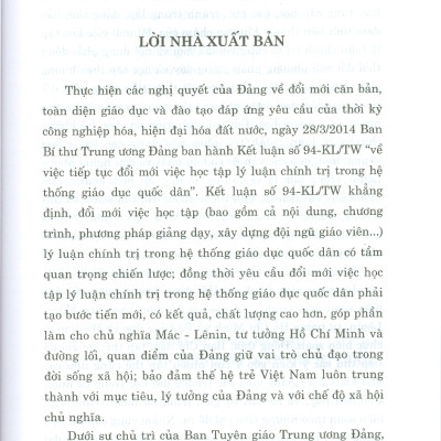 Giáo Trình Kinh Tế Chính Trị Mác – Lênin (Dành Cho Bậc Đại Học Hệ Không Chuyên Lý Luận Chính Trị) - Bộ mới năm 2021