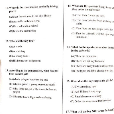 Practice Test for the Toefl Junior Standard Test