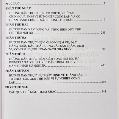 Sách - Hướng Dẫn Thực Hiện Cơ Chế Tự Chủ Tài Chính Của Các Đơn Vị Hành Chính Sự Nghiệp