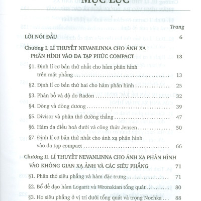 Lí Thuyết Phân Bố Giá Trị Cho Ánh Xạ Phân Hình Và Một Số Vấn Đề Liên Quan (ĐHSP)