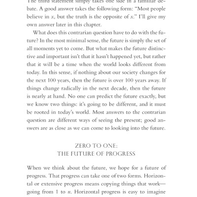 Zero To One: Notes On Start Ups, Or How To Build The Future