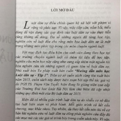 Sách hướng dẫn môn học luật dân sự tập 1