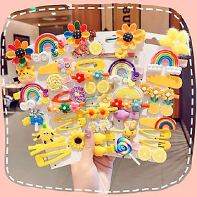 Set 14 kẹp tóc mái nhiều màu dễ thương cho bạn gái