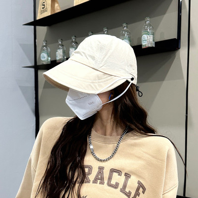 Mũ Chống Nắng Nửa Đầu Hàn Quốc Thời Trang Mũ Lưỡi Trai Chống Tia Uv, Nón Vành Rộng Có Móc Đeo Khẩu Trang