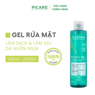 Sữa Rửa Mặt Dịu Nhẹ Dành Cho Da Nhờn Mụn A-derma Biology AC Cleasing Foaming Gel 